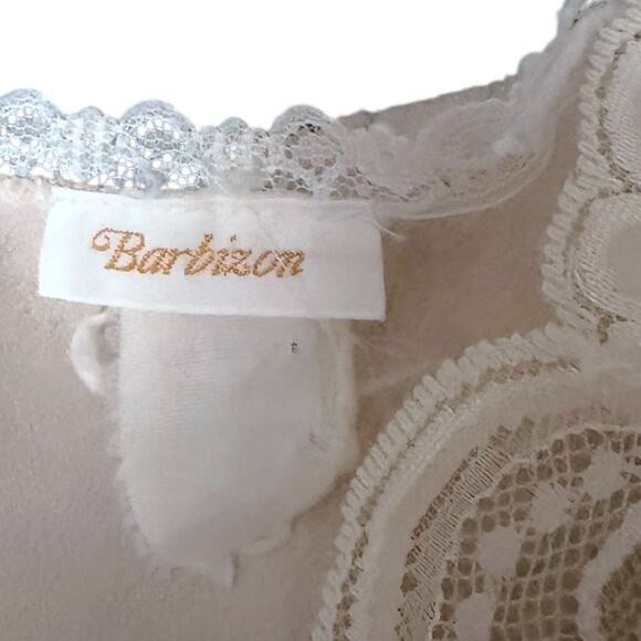 Vintage Barbizon Blush Satin Slip Dress Women's 2X Lace Trim Romantic Feminine - Picture 3 of 5